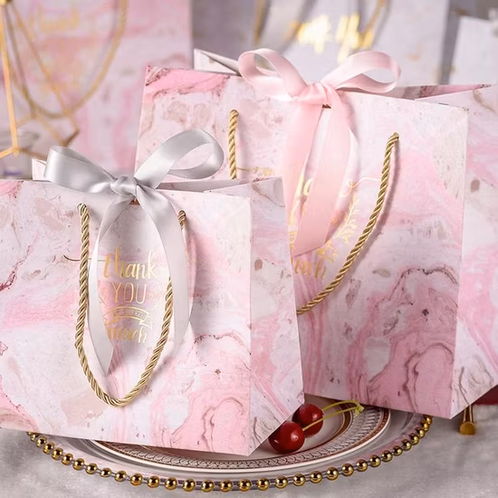 China Factory Wholesale Luxury High Quality Custom PP Handle Paper Shopping Packaging Tote Gift Bags with Ribbon Closed Garment Bag